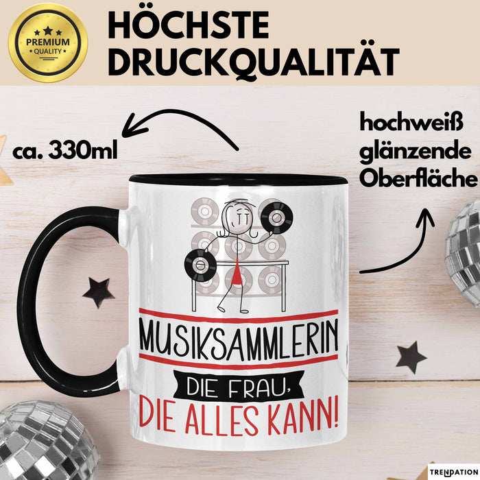 Musiksammlerin Geschenk Tasse Becher Die Frau Die Allen Kann Geschenkidee für eine Musiksammlerin Lustig Trendation