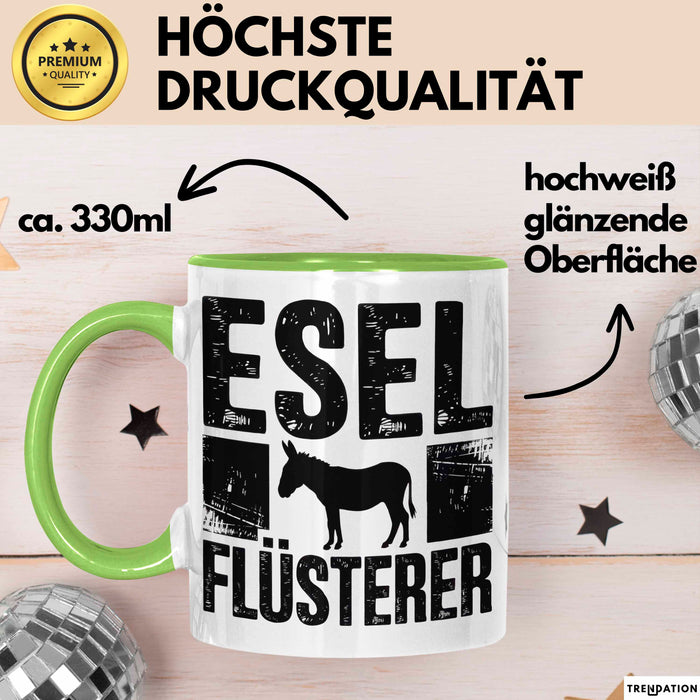 Eselbauer Esel Tier Tasse Geschenk Lustige Geschenkidee Spruch Esel Flüsterer Grün Trendation
