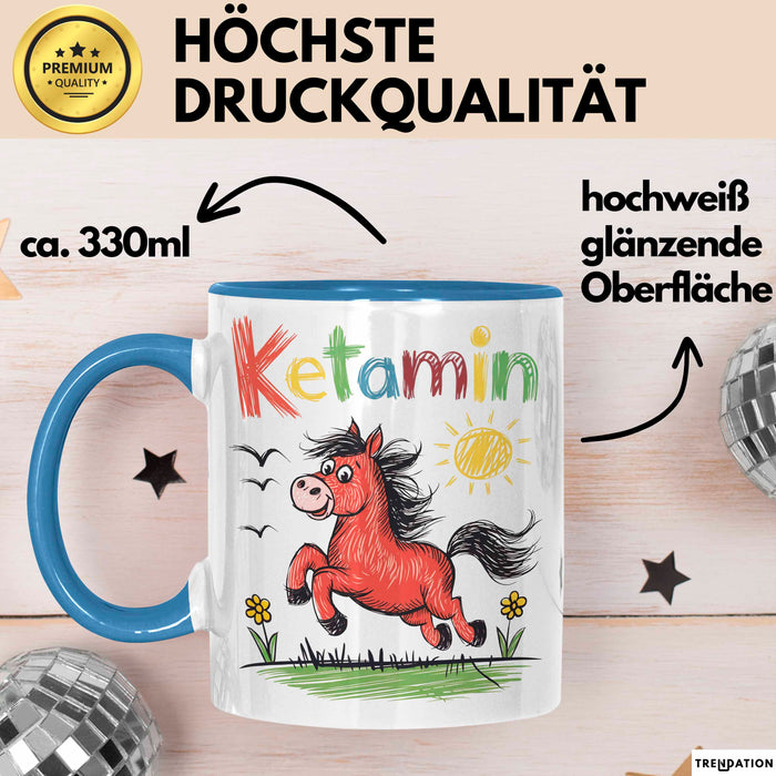 Ketamin Einhorn Tasse Geschenk Lustige Geschenkidee Spruch Ketamin Blau Trendation