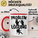 Gitarrist Tasse Geschenk für Gitarrenspieler Männer Geschenkidee Problem und Lösung Gitarre Rot Trendation