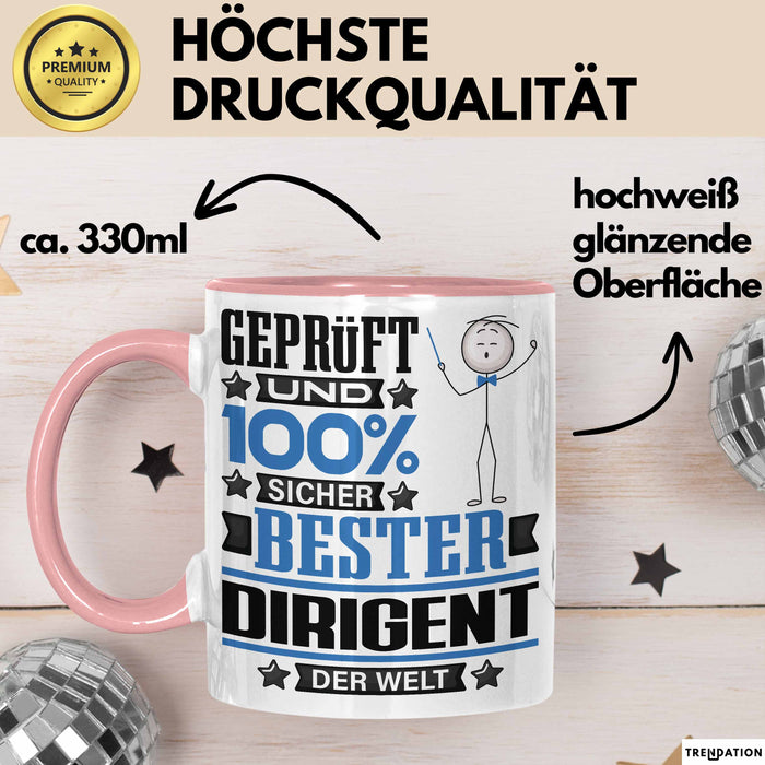 Dirigent Geschenk Lustiger Spruch für Dirigent Geschenkidee Bester Dirigent Der Welt Rosa Trendation