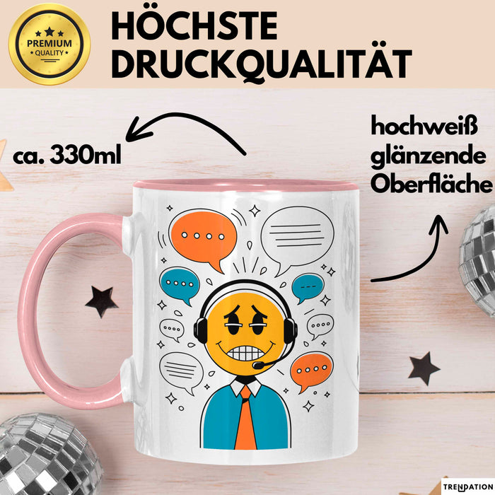 Call Center Mitarbeiter Tasse Geschenk Lustige Geschenkidee Spruch Für Kundenservice Helden Rosa Trendation