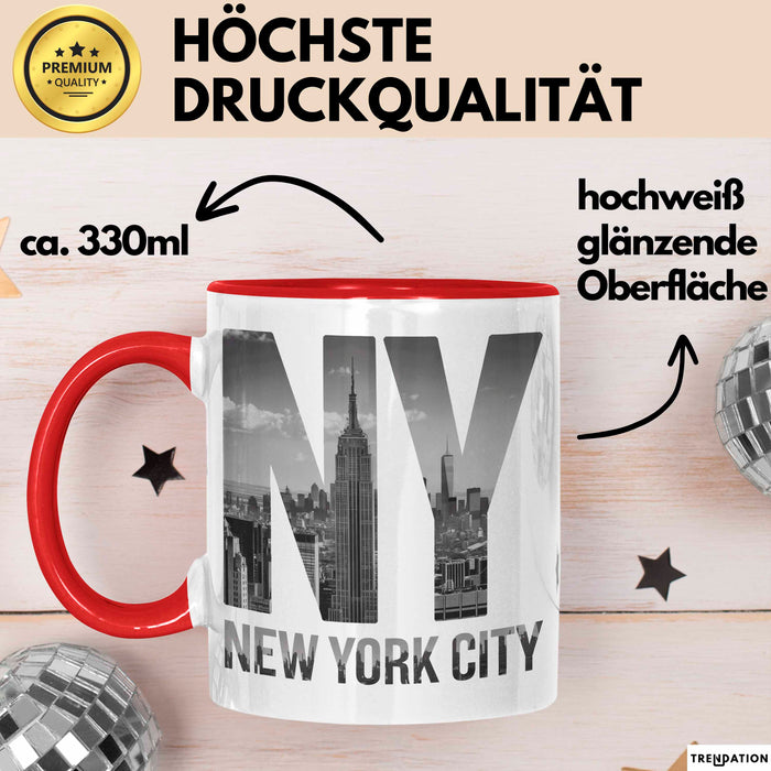 New York City USA Tasse Geschenk Lustige Geschenkidee Spruch Rot Trendation