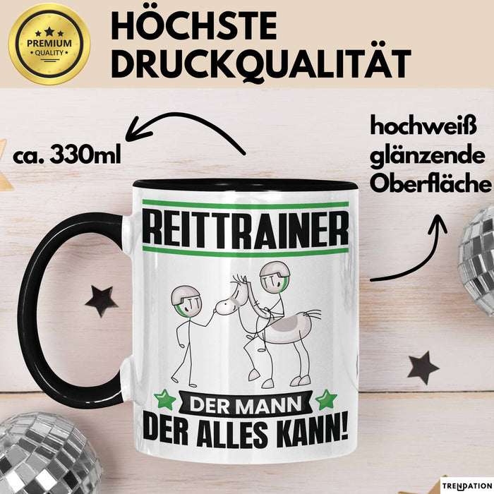 Reittrainer Tasse Geschenk für Reittrainer Der Mann Der Alles Kann Geschenkidee zum Geburtstag Schwarz Trendation