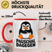 Sarkastischer Pinguin Tasse Geschenk Lustige Geschenkidee Spruch Pauschal Dagegen Rot Trendation