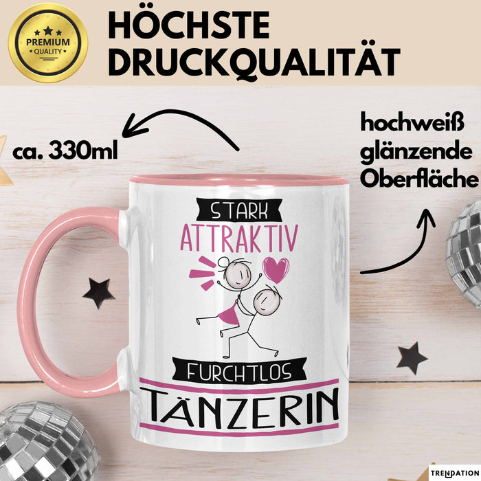 Tänzerin Tasse Geschenk Becher Stark Attraktiv Furchtlos Tänzerin Lustige Geschenkidee Rosa Trendation