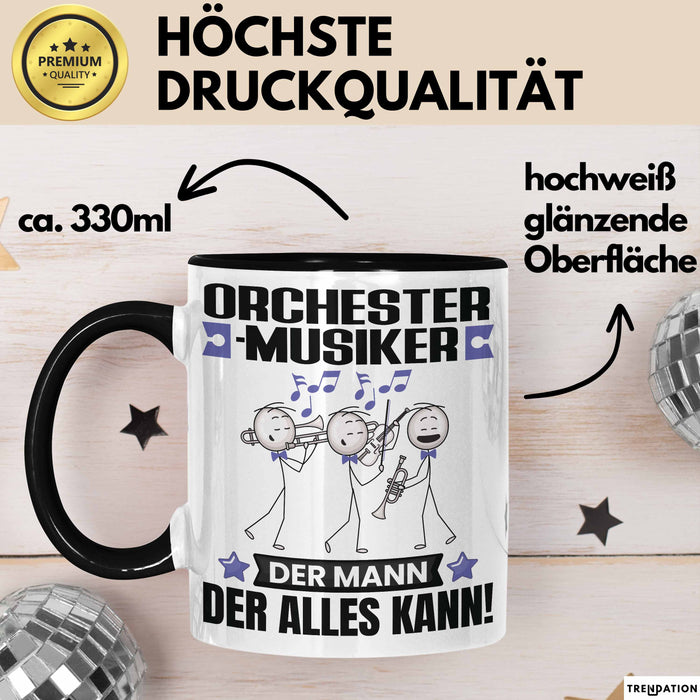 Orchestermusiker Tasse Geschenk für Orchestermusiker Der Mann Der Alles Kann Geschenkidee zum Geburtstag Schwarz Trendation