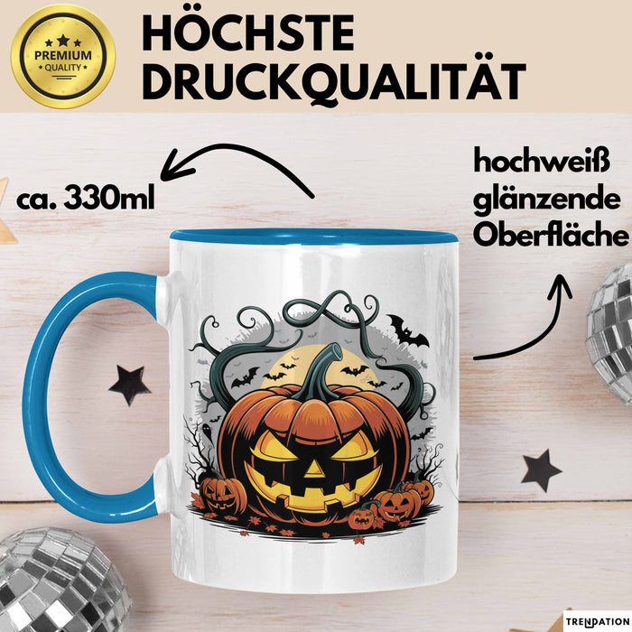 Halloween Tasse Geschenkidee für Grusel Saison Fans Blau Trendation