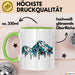 Ski Tasse Geschenk Grafik Skiberge Berge Becher Grün Trendation