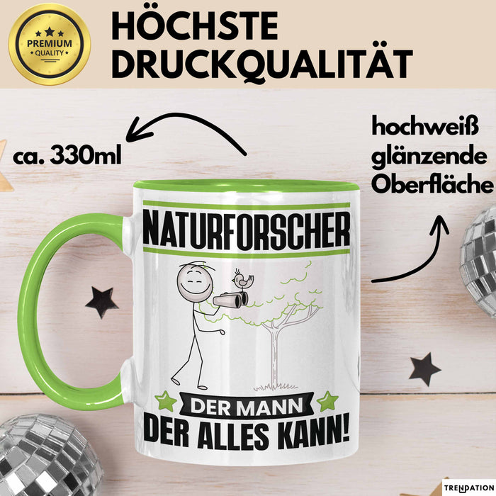 Naturforscher Tasse Geschenk für Naturforscher Der Mann Der Alles Kann Geschenkidee zum Geburtstag Grün Trendation