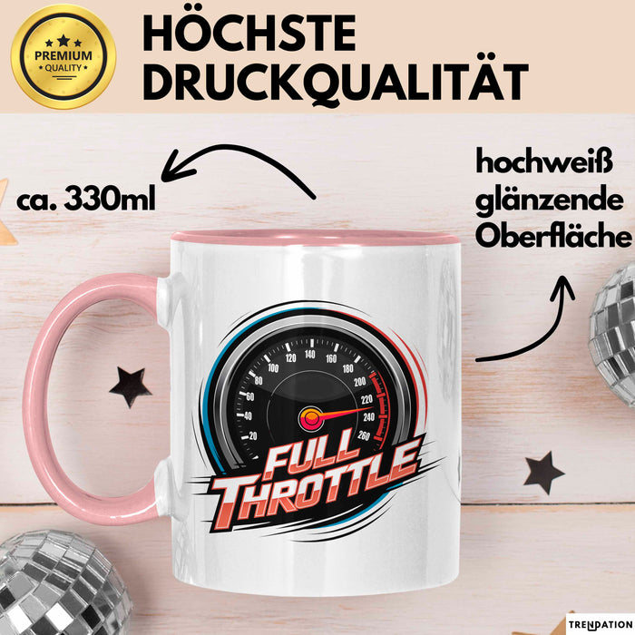 Auto Fan Tasse Geschenkidee Vollgas Schrauber Spruch Geschenkidee Lustig Rosa Trendation
