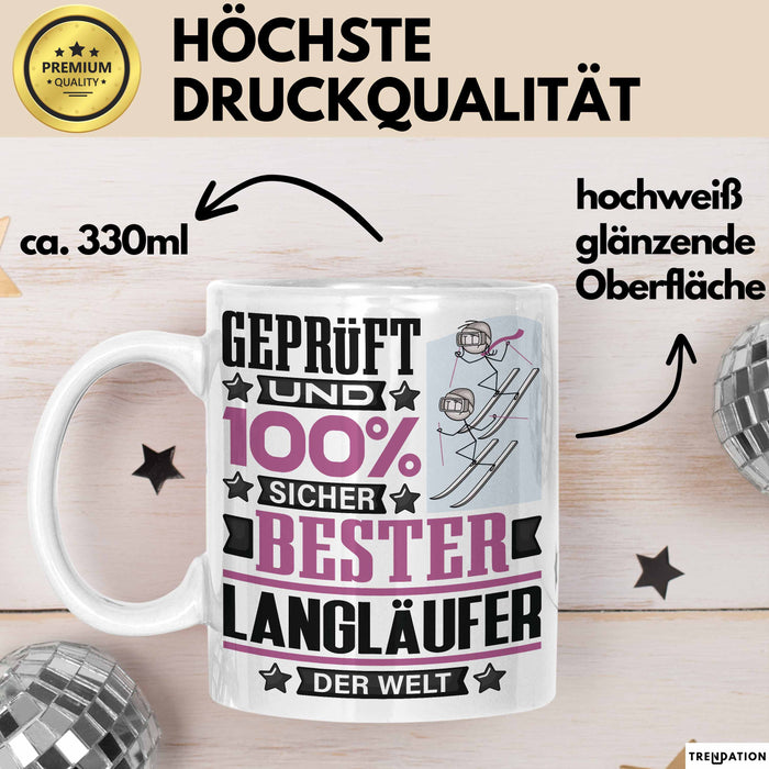 Langläufer Geschenk Lustiger Spruch für Langläufer Geschenkidee Bester Langläufer Der Welt Weiß Trendation