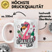 Flamingo Trinkend Tasse Geschenk Lustige Geschenkidee Spruch Es Eskaliert Eh Weiß Trendation