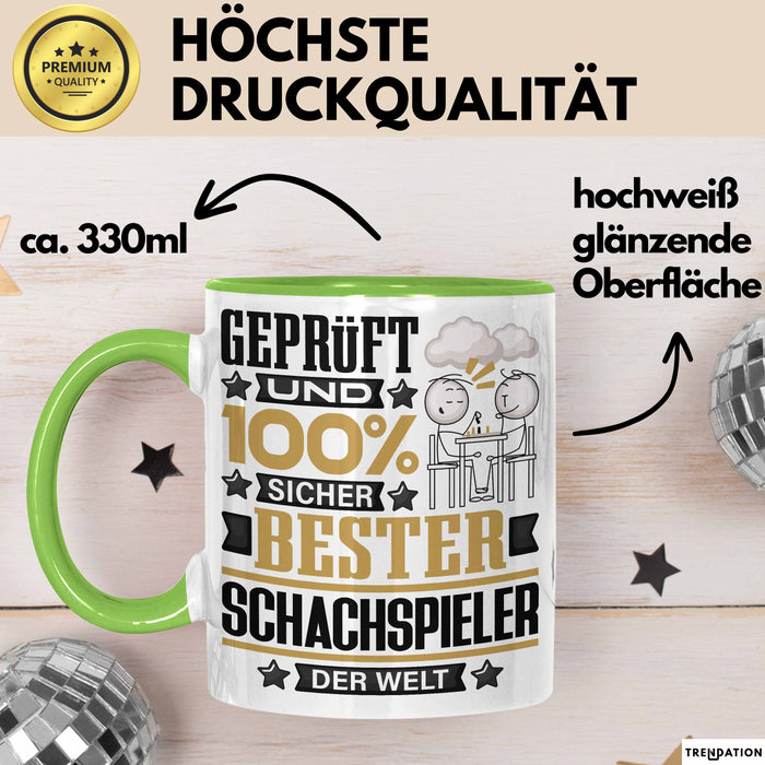 Schachspieler Geschenk Lustiger Spruch für Schachspieler Geschenkidee Bester Schachspieler Der Welt Grün Trendation