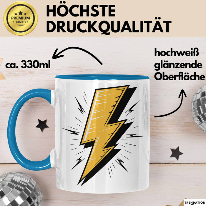 Elektriker Tasse Geschenkidee für Elektrotechniker Blau Trendation