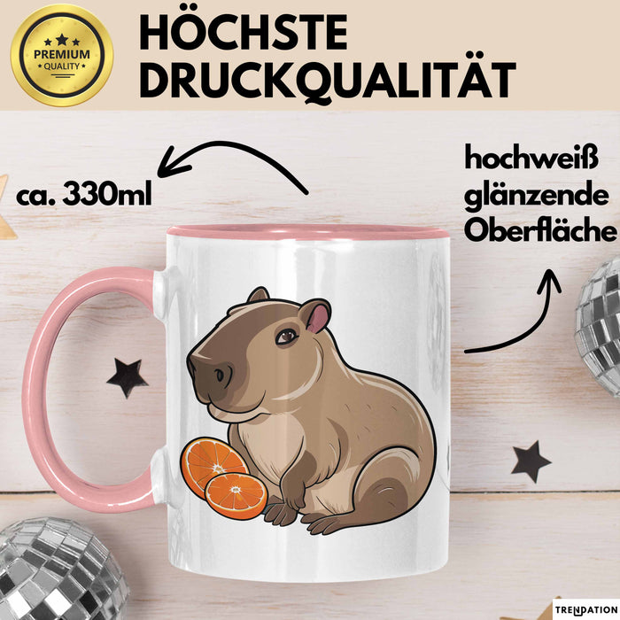 Capybara Tasse Geschenk Lustig Capybara-Liebhaber Rosa Trendation