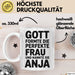 Anja Tasse Geschenk Gott Formte Die Perfekte Frau Anja Geschenkidee Weiß Trendation