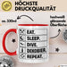 Taucher Tasse Geschenk Eat Sleep Geschenkidee Tauchen Becher Rot Trendation