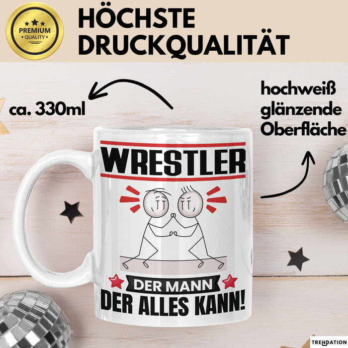Wrestler Tasse Geschenk für Wrestler Der Mann Der Alles Kann Geschenkidee zum Geburtstag Weiß Trendation