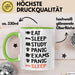 Medizinstudent Arzt Tasse Geschenk Lustige Geschenkidee Spruch Essen Schlafen Lernen Panik Prüfungen Panik Schlafen Grün Trendation