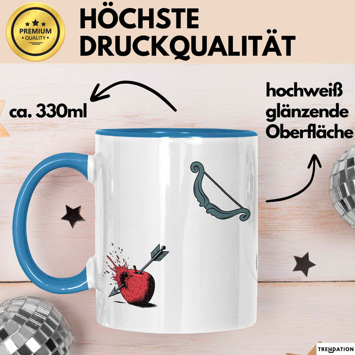 Bogenjäger Tasse Geschenkidee Bogenschütze Lustiger Spruch Geschenkidee Lustig Blau Trendation