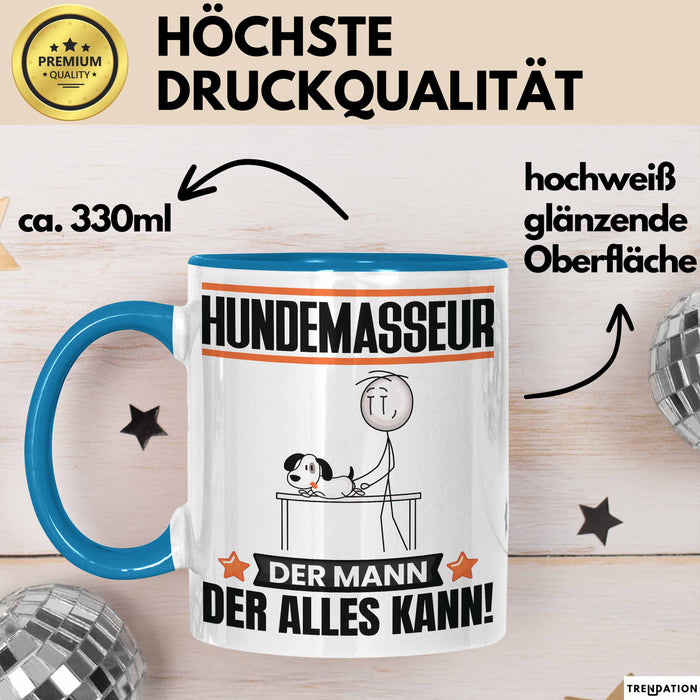 Hundemasseur Tasse Geschenk für Hundemasseur Der Mann Der Alles Kann Geschenkidee zum Geburtstag Blau Trendation