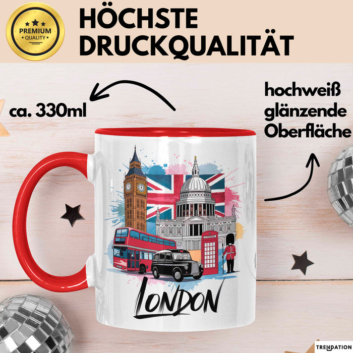 England London Tasse Geschenk Lustige Geschenkidee Spruch Rot Trendation