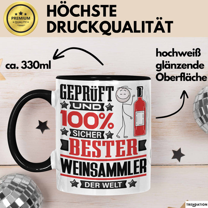 Weinsammler Geschenk Lustiger Spruch für Weinsammler Geschenkidee Bester Weinsammler Der Welt Schwarz Trendation