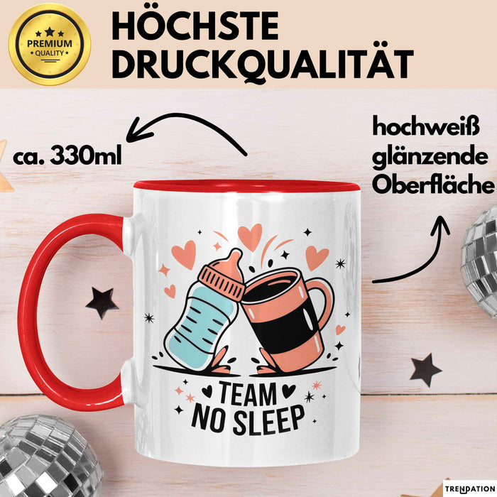 Neue Mama Tasse Geschenk Lustige Geschenkidee Spruch Für Schlaflose Eltern Rot Trendation