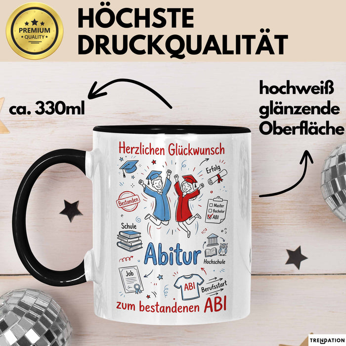 Schüler Abschluss Tasse Geschenk Lustige Geschenkidee Spruch Herzlichen Glückwunsch Abitur Trendation