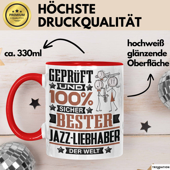 Jazz-Liebhaber Geschenk Lustiger Spruch für Jazz-Liebhaber Geschenkidee Bester Jazz-Liebhaber Der Welt Rot Trendation