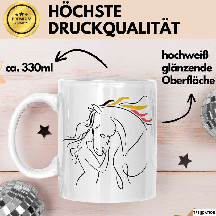 Pferde Tierliebhaber Tasse Geschenk Lustige Geschenkidee Spruch Weiß Trendation