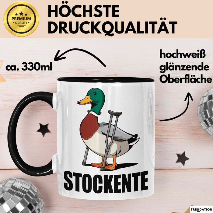 Stockente Tasse Geschenk Lustige Geschenkidee Spruch Stockente Schwarz Trendation