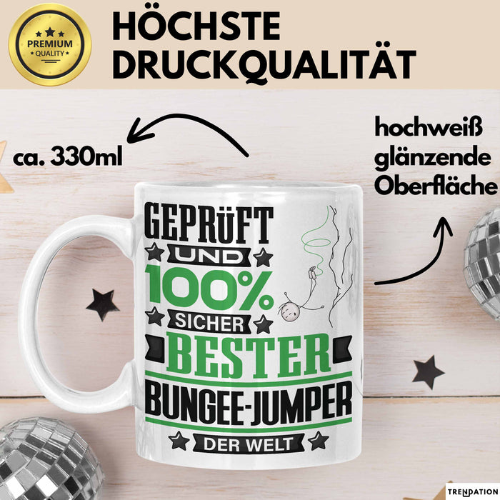 Bungee-Jumper Geschenk Lustiger Spruch für Bungee-Jumper Geschenkidee Bester Bungee-Jumper Der Welt Weiß Trendation