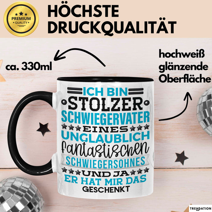 Schwiegervater Geschenk Von Schwiegersohn Geschenkidee Tasse Spruch Becher Schwarz Trendation