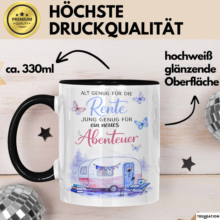 Rentner Pensionär Sarkasmus Tasse Geschenk Lustige Geschenkidee Spruch Alt Genug Für Die Rente Trendation