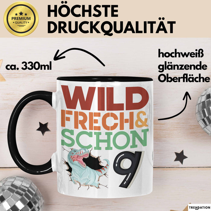 9. Geburtstag Geschenk Tasse Becher Wild Frech Und Schon 9 Trendation