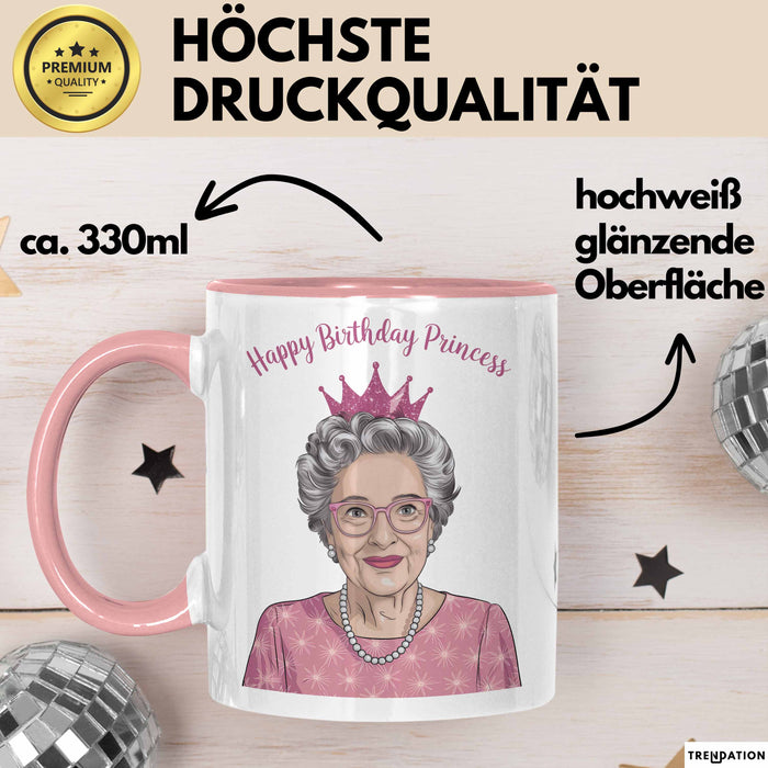Geburtstagsfeier Tasse Geschenk Lustige Geschenkidee Spruch Alles Gute Zum Geburtstag Prinzessin Rosa Trendation