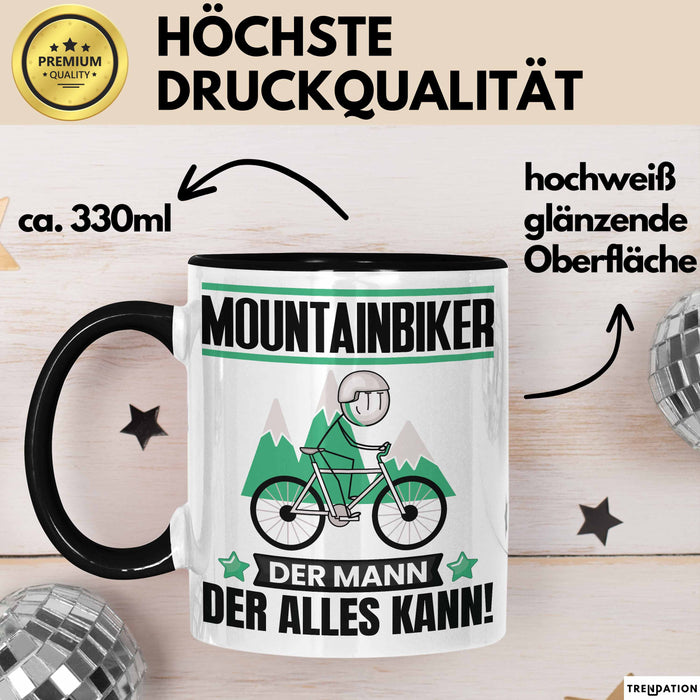 Mountainbiker Tasse Geschenk für Mountainbiker Der Mann Der Alles Kann Geschenkidee zum Geburtstag Schwarz Trendation
