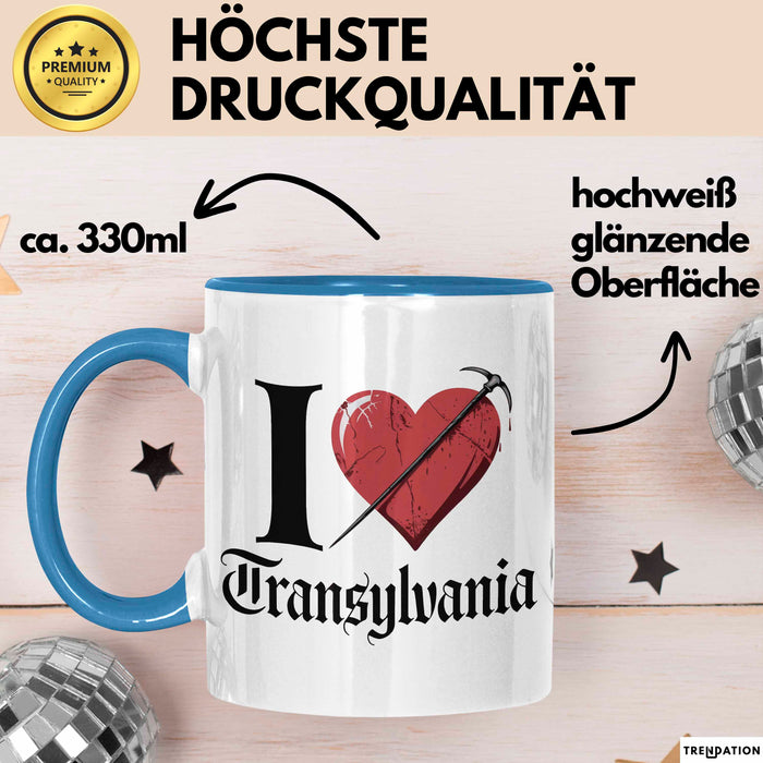 Transsilvanien Tasse Geschenk Lustige Geschenkidee Spruch Blau Trendation