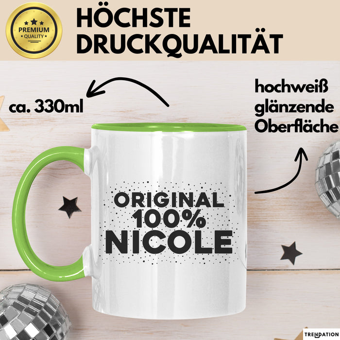 Nicole Tasse Original 100% Nicole Geschenk Grün Trendation