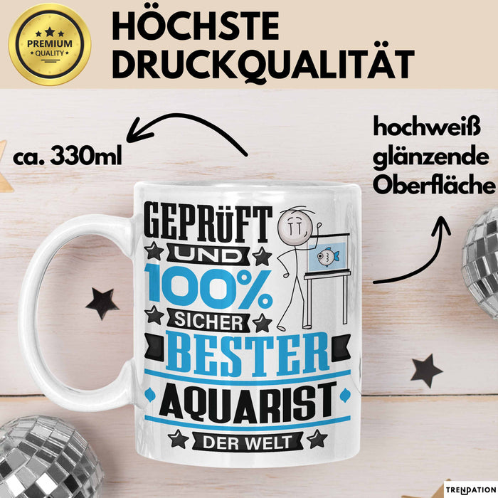 Aquarist Geschenk Lustiger Spruch für Aquarist Geschenkidee Bester Aquarist Der Welt Weiß Trendation