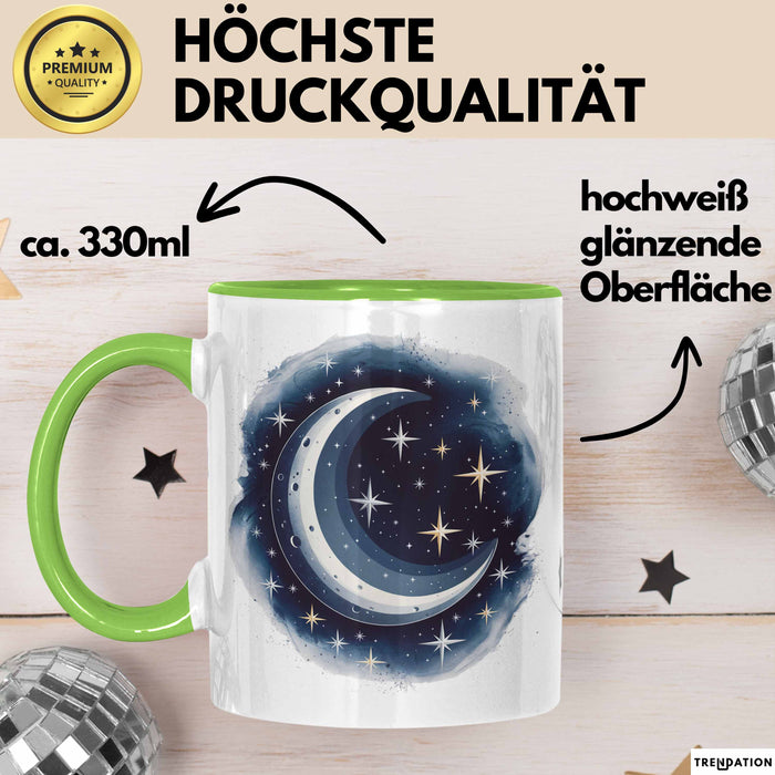 Astronomie Tasse Geschenkidee für Sternengucker Spruch Grün Trendation