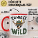 Hirschjäger Jagd Tasse Geschenk Ich mag’s wild Spruch Rot Trendation