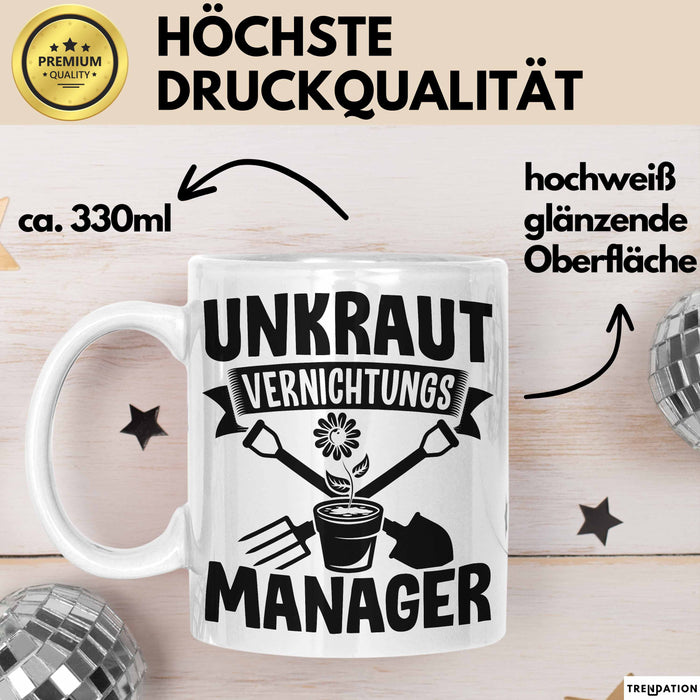 Gärtner Tasse Geschenk Unkraut Vernichtungsmanager Weiß Trendation