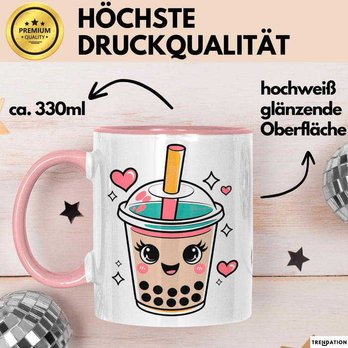 Bubble Liebhaber Tasse Geschenkidee für Boba Fan Rosa Trendation