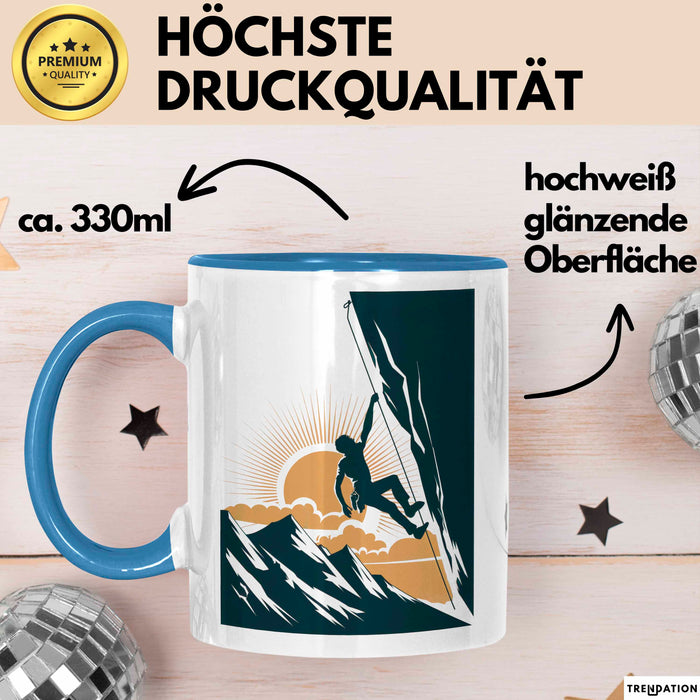 Kletterer Tasse Geschenkidee für Abenteuersuchende Blau Trendation