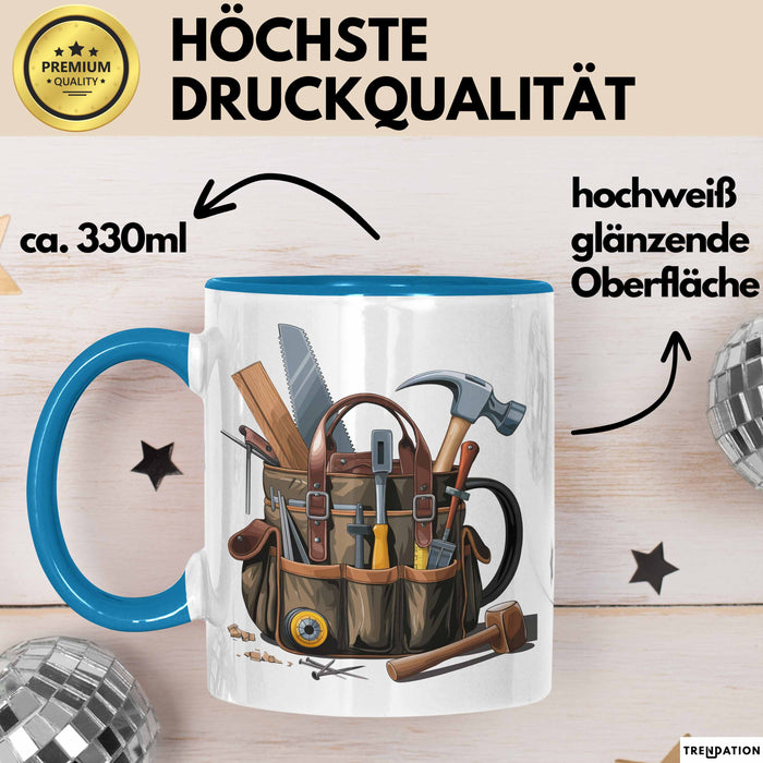 Zimmerer Tasse Geschenkidee für Schreiner Lustiger Spruch Blau Trendation