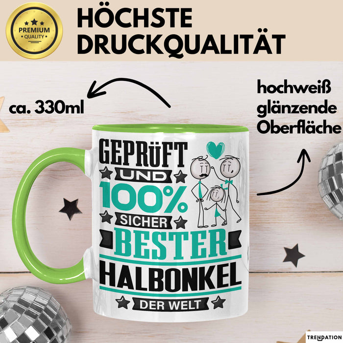 Halbonkel Geschenk Lustiger Spruch für Halbonkel Geschenkidee Bester Halbonkel Der Welt Grün Trendation