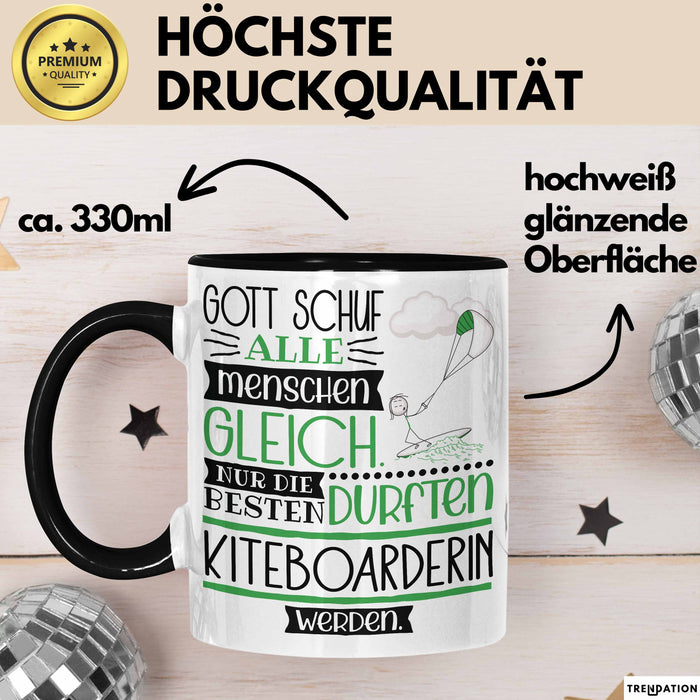 Kiteboarderin Geschenk Becher Tasse Gott Schuf Alle Menschen Gleich Nur Die Besten Durfeten Kiteboarderin Werden Geschenkidee Lustig Trendation